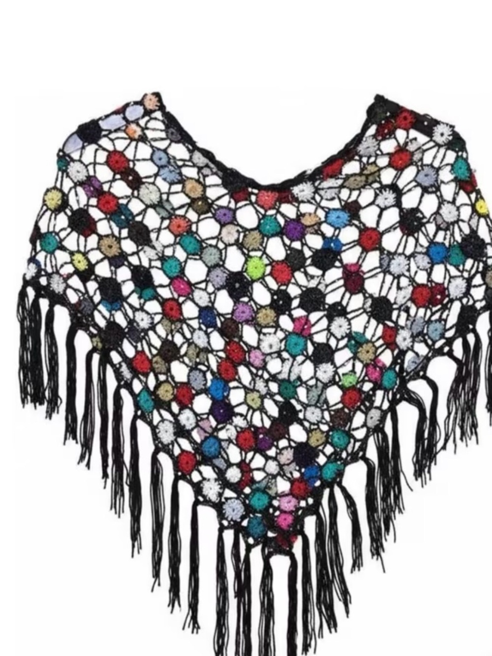 Boho Multi-Color Crochet beach blouse - Picture 4 of 4